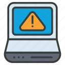 laptop, error, device, warning, danger