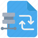 arrow, data, database, document, exchange, file, server