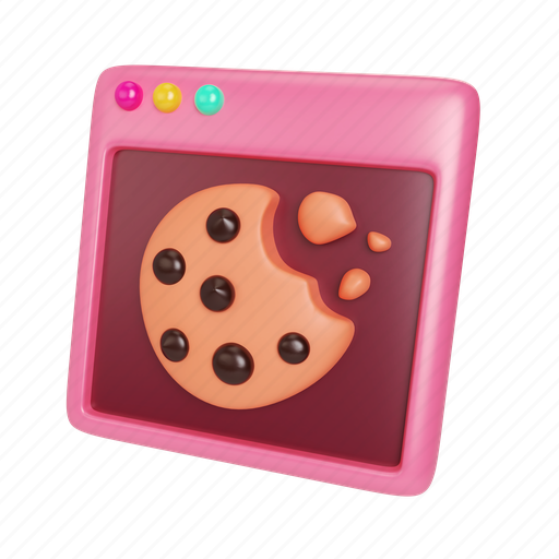 Cookie, illustration, save, history, data, window, internet 3D illustration - Download on Iconfinder