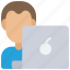 laptop, user, avatar, computer 