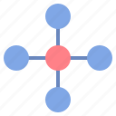 associate, atom, diagram, network, pattern, star