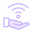 connect, hand, rss, signal, wifi