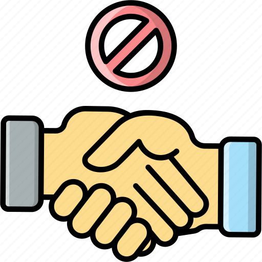 No, handshake, avoid, physical touch, alert icon - Download on Iconfinder