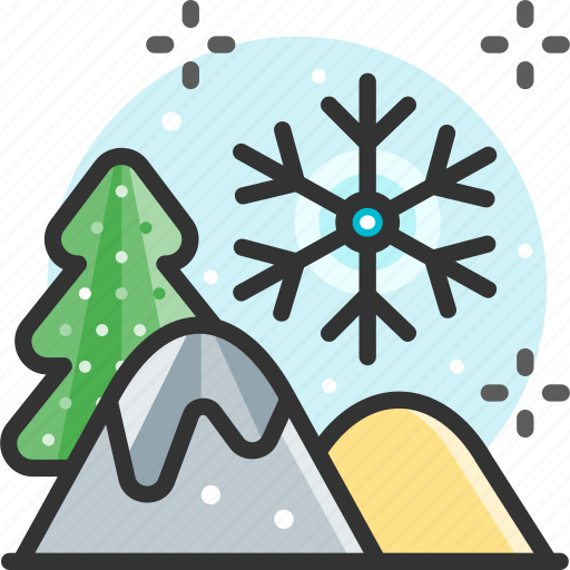 Landscape, mountains, snow, snowflake, winter icon - Download on Iconfinder