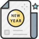 card, new year, new year card, news paper, newspaper