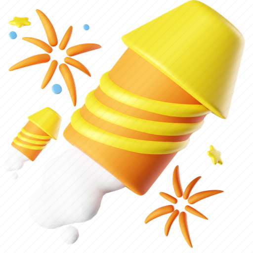 Fireworks, festival, party, firecracker, rocket, decoration, crackers 3D illustration - Download on Iconfinder