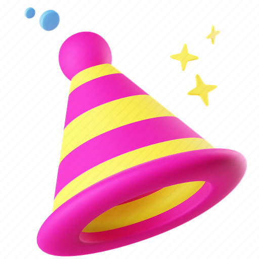 Party hat, party, hat, birthday, cap, party-cap, decoration 3D illustration - Download on Iconfinder