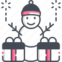 snowman, winter, christmas, newyear, gift 