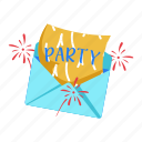 invitation, letter, envelope, message, party invitation, new year eve, new year, party, celebration
