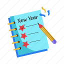 new year resolutions, resolution, target, goal, notes, new year eve, new year, party, celebration
