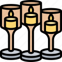 candles, holders, candlelight, table, decoration