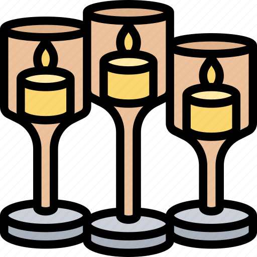 Candles, holders, candlelight, table, decoration icon - Download on Iconfinder