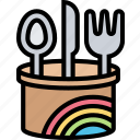 cutlery, spoon, fork, dining, food