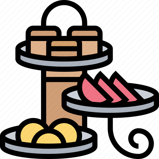 Plates, tiered, snack, tea, serve icon - Download on Iconfinder