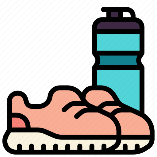 Running, shoes, water, bottle, exercise icon - Download on Iconfinder