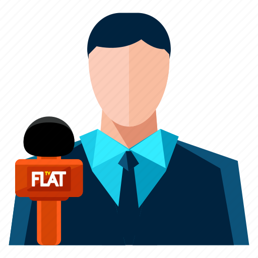 Interviewer, male, man, news, reporter icon - Download on Iconfinder