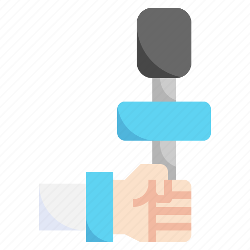 Journalist, mic, interviewer, professions, hands, news, microphone icon - Download on Iconfinder