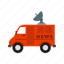 channel, news, satellite, television, van, vehicle, view