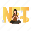 nft, bitcoin, working, girl, currency 