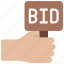 auction, bidding, bid, bidder, hand 