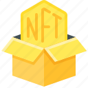 nft, cryptocurrency, box, blockchain, open cardboard box