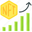 nft, cryptocurrency, blockchain, chart, statistics, increase volume 