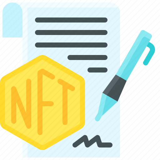 Nft, cryptocurrency, blockchain, sign contract, tract, paper icon - Download on Iconfinder
