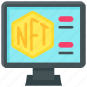 nft, cryptocurrency, blockchain, monitor, screen