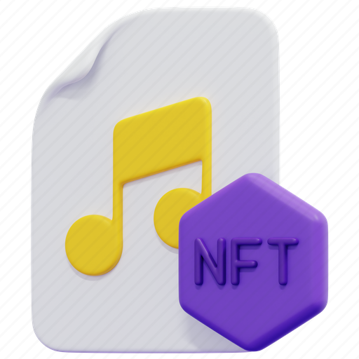 Music, nft, non, fungible, token, blockchain, crypto 3D illustration - Download on Iconfinder