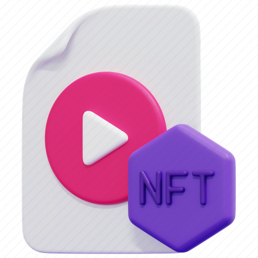 Video, nft, non, fungible, token, blockchain, crypto 3D illustration - Download on Iconfinder