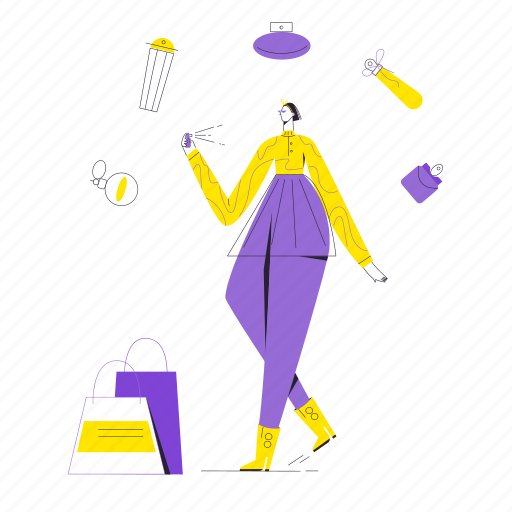 Perfume, selection, shop, buy, market, store, shopping illustration - Download on Iconfinder