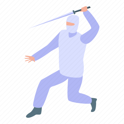 Border, cartoon, clothes, isometric, ninja, silhouette, white icon - Download on Iconfinder
