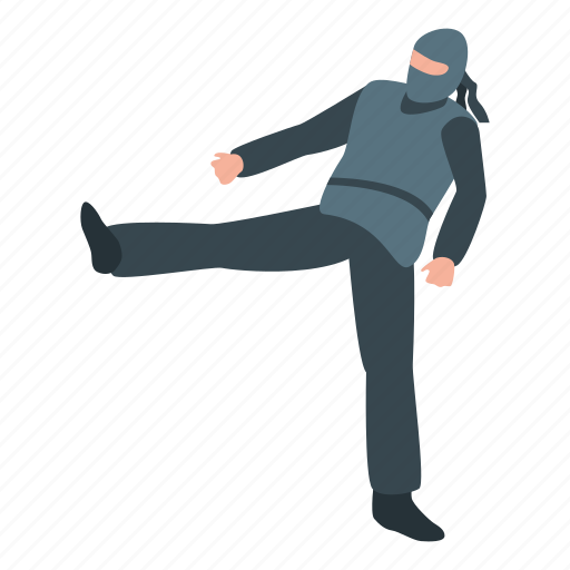 Cartoon, fighter, hand, isometric, ninja, person, sport icon - Download on Iconfinder