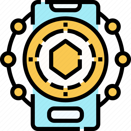 Smartphone, token, digital, cryptocurrency, blockchain, coin, non fungible token icon - Download on Iconfinder