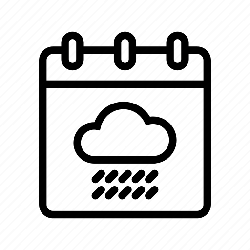 Daily forecast, note, notebook, notepad, raincloud, raining, weather icon - Download on Iconfinder
