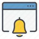 bell, alarm, notification, web, website, page, online