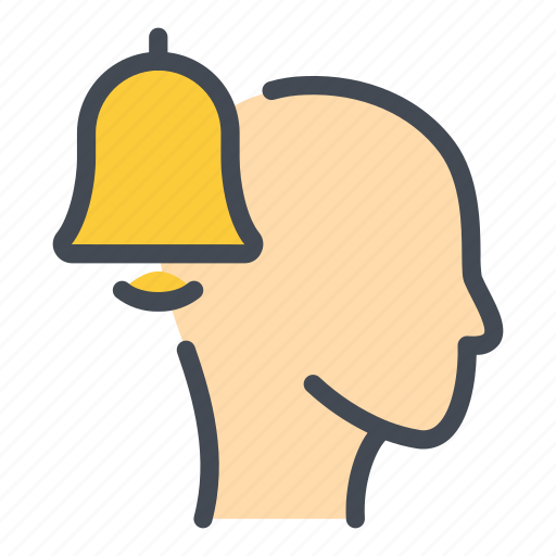 Bell, alarm, notification, head, mind, think, idea icon - Download on Iconfinder