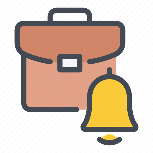 Bell, alarm, notification, job, portfolio, interview, suitcase icon - Download on Iconfinder