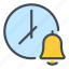 bell, alarm, notification, time, clock, watch 