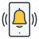 bell, alarm, notification, mobile, phone, ring
