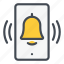bell, alarm, notification, mobile, phone, ring 