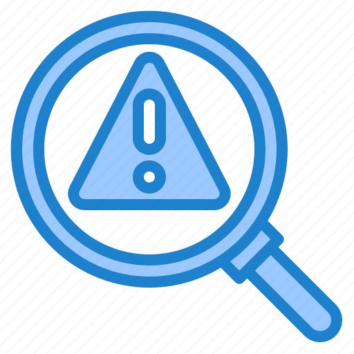 Search, warning, notification, alert, magnify, glass icon - Download on Iconfinder
