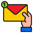 email, notification, alert, hand, mail