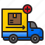 truck, delivery, notification, box, alert 