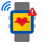 smartwatch, notification, heart, rate, warning, alert 