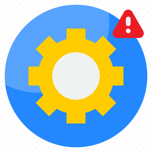 Warning, gear, notification, setting, alert icon - Download on Iconfinder