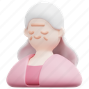 elderly, old, woman, grandmother, user, person, avatar, 3d