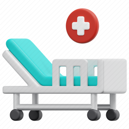 Bed, hospital, healthcare, medical, illness, equipment, 3d icon - Download on Iconfinder