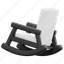 rocking, chair, retirement, home, house, retired, 3d 