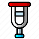 icon, color, crutches, hospital, medical, health, healthcare, doctor, emergency, clinic 